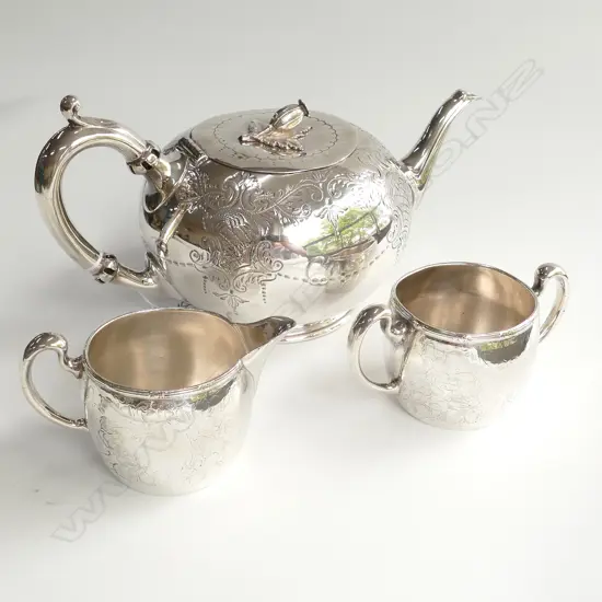 VICTORIAN HARLEQUIN 3 PIECE TEA SET