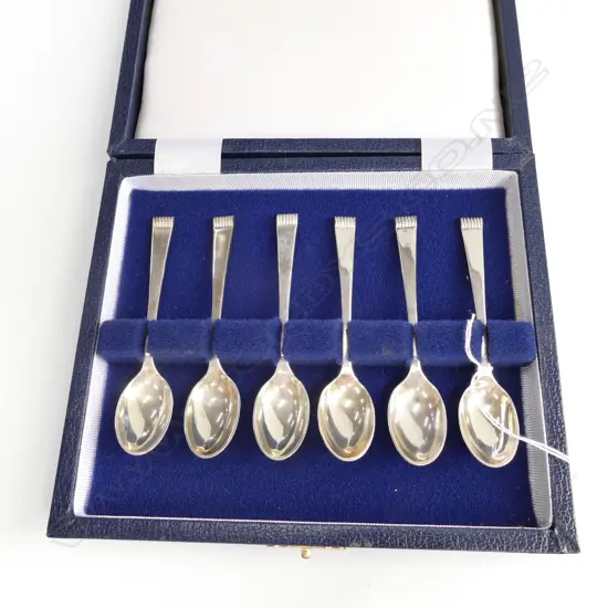 CASED SET OF 6 SILVER COFFEE SPOONS, SHEFFIELD 1994 BY COOPER BROS. &amp; SONS