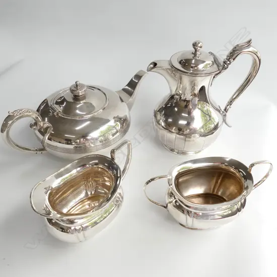 HARLEQUIN SILVER PLATE 4-PIECE TEASET