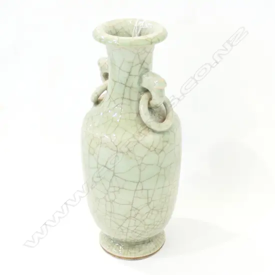 CELADON CRACKLE GLAZED VASE