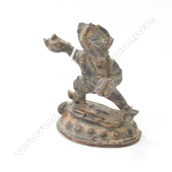 OLD TIBETAN COPPER STATUETTE OF YAMANTAKA. H.100mm