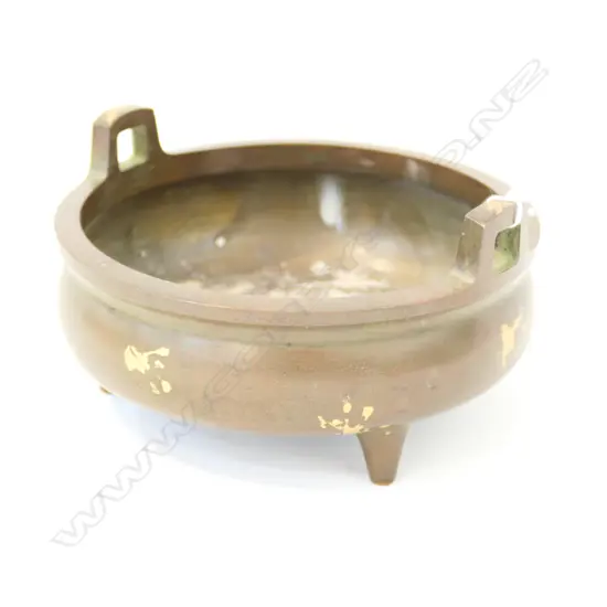 CHINESE BRONZE INCENSE BURNER 150MM DIA