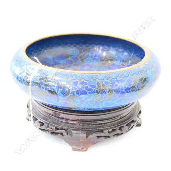 CLOISONNE BOWL ON STAND 230MM DIA