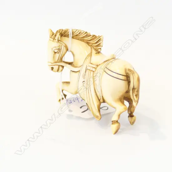 CHINESE CARVED IVORY HORSE FIGURE