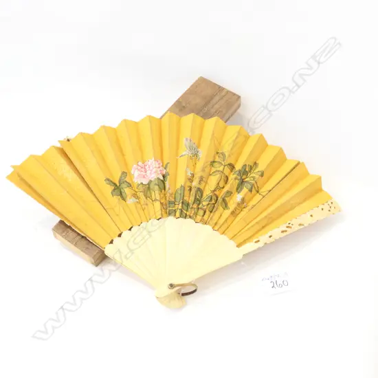OLD CHINESE CARVED BONE FAN