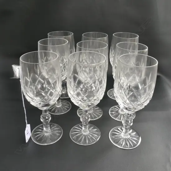 9 CUT CRYSTAL WINE GLASSES