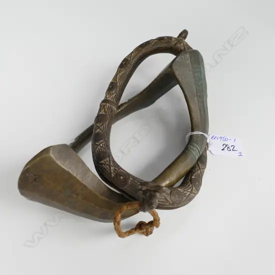 2 OLD BRONZE SENUFO Fu&#xDF;reife CURRENCY BRACELETS