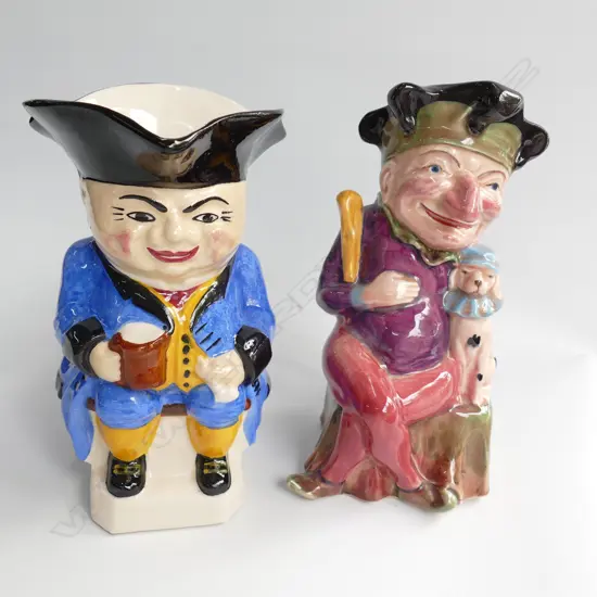 TWO TOBY JUGS ONE MELBA WARE 190MM H