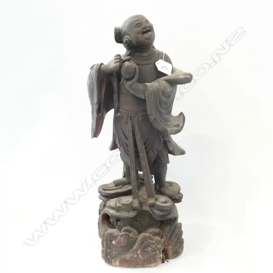 OLD CHINESE CARVED WOOD FIGURE