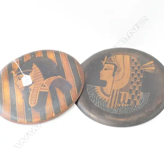 2 BRASS EGYPTIAN WALL PLATES 250MM DIA