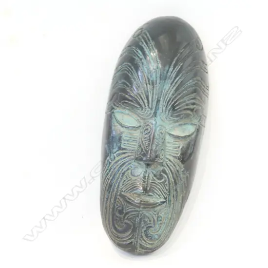 CAST BRONZE MAORI STYLISED MASK  H.190mm 