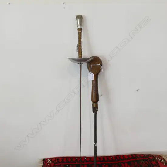 LARGE CABINETMAKERS SCREWDRIVER WOODEN HANDLE 640MM L AND FENCING SWORD