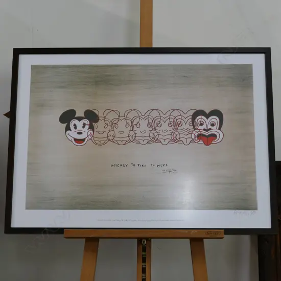 DICK FRIZZELL, EARLY ORIG LITHO  "MICKEY TO TIKI, TU MEKE" LTD EDT 5/50, SIGNED & DATED 97.  800 x 590mm