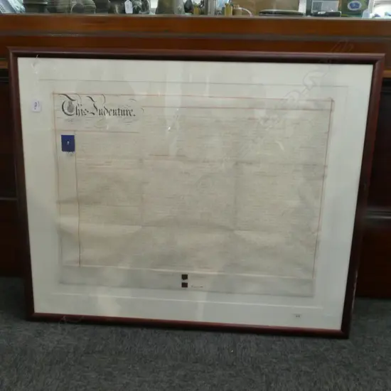 FRAMED INDENTURE C.1868 1000 X 820MM