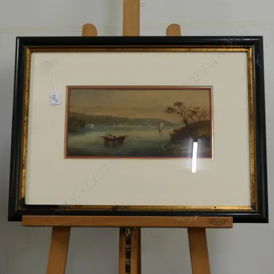 COLONIAL HARBOUR WATERCOLOUR UNSIGNED POSSIBLY SYDNEY 635 X 465MM