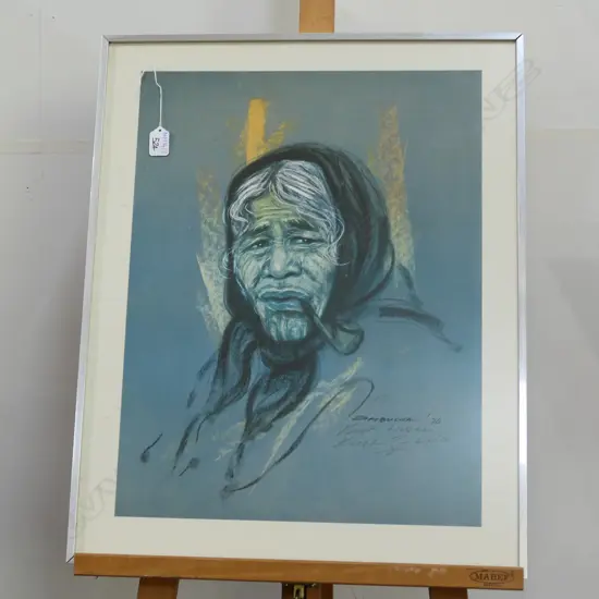 ORIGINAL KRISTIN ZAMBUCKA MOARI WOMAN PASTEL 640 X 515MM H