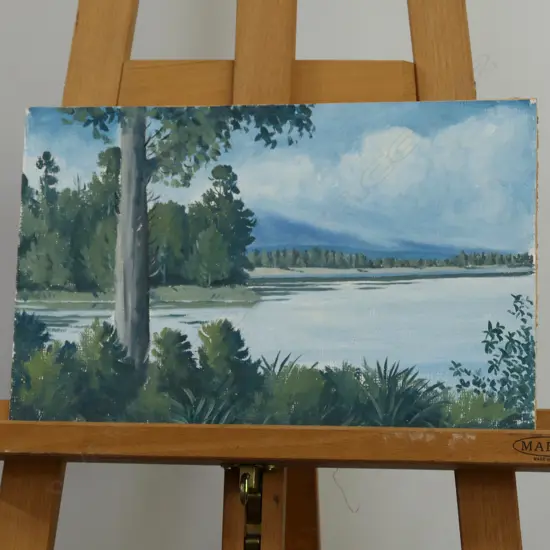 PETER MORIARTY OIL ON BOARD W.380MM X 255MM