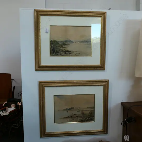 FREDERICK W. FITCH ACT. 1880 - 1925 PR FRAMED W/C '... ON THE CLYDE' 600 X 500MM