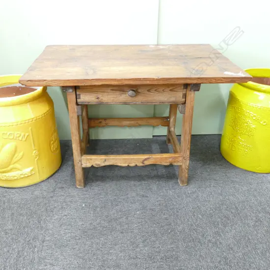 ANTIQUE BALTIC PINE LOW TABLE WITH SINGLE DRAWER