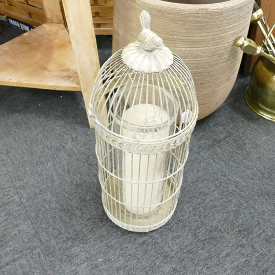 CANDLE IN BIRDCAGE 530MM H