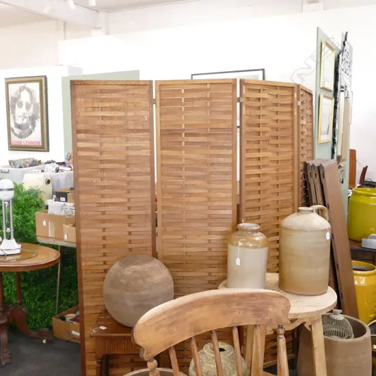 4 FOLD WOODEN SCREEN