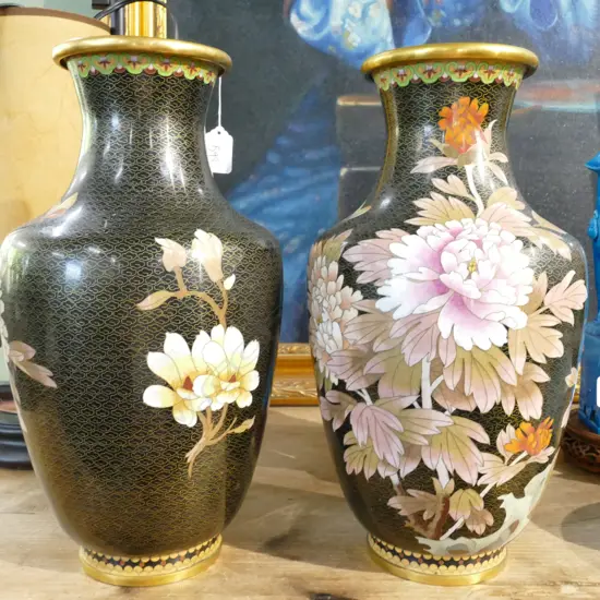 PR LARGE CLOISONNE VASES