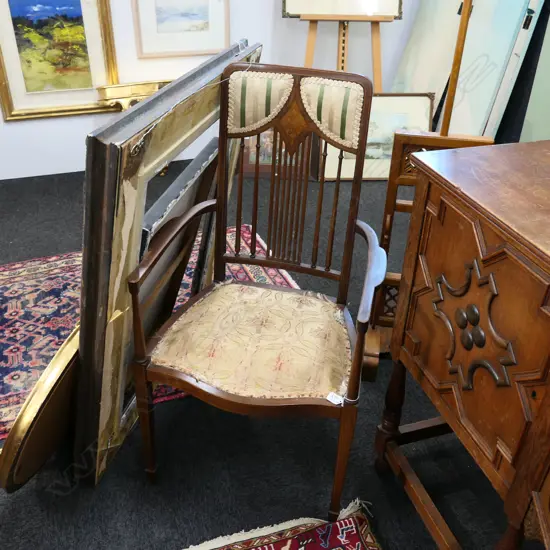 EDWARDIAN ARMCHAIR 560MM W UPHOLSTERY AF