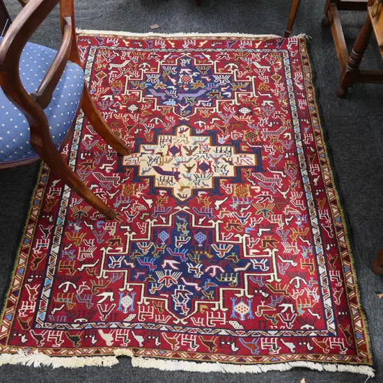 HAND WOVEN PICTORIAL RUG 1480 X 1170 MM