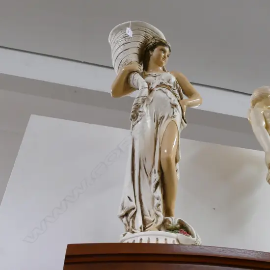 CAST PLASTER WOMAN WITH CONE 850MM H