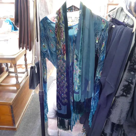 BEADED ART NOUVEAU STYLE TOP AND MATCHING SHAWL