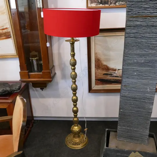 PIERCED BRONZE STANDARD LAMP 1470MM H