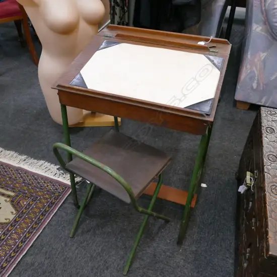 VINTAGE SCHOOL DESK AND CHAIR