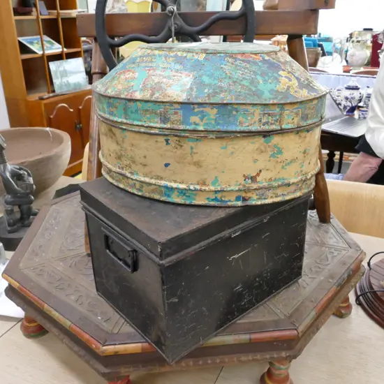 STRONG BOX AND UNIQUE TIN BOX