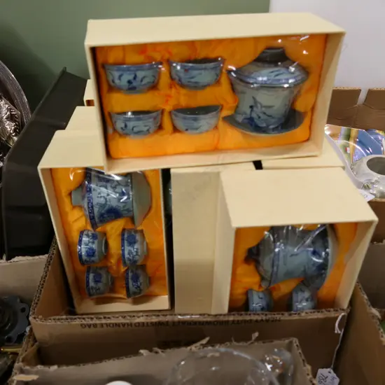 BOX LOT CHINESE TEA SETS