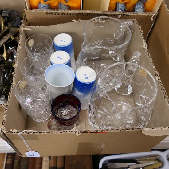 BOX LOT ASST. CRYSTAL, ETC