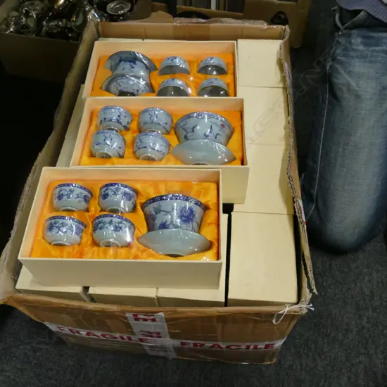 BOX LOT CHINESE TEA SETS