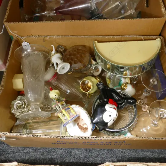 BOX LOT ASST. GLASS ETC