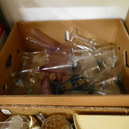 BOX LOT ASST. CHAMPAGNE GLASSES