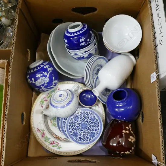 BOX LOT VARIOUS CHINESE CERAMICS