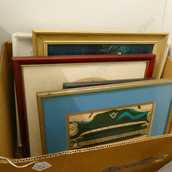 LOT ASST FRAMED PAINTINGS PRINTS ETC