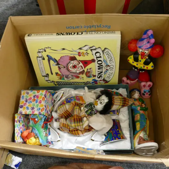 BOX LOT ASST CLOWNS ETC