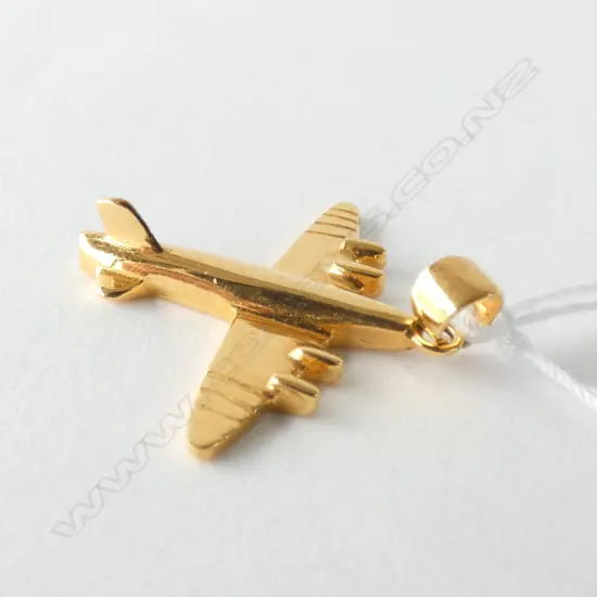 21CT GOLD PLANE PENDANT CHARM, L 25mm. 3.44gms