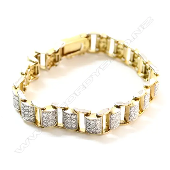 SILVER GILT BRACELET POLISHED BEAD LINKS 23.4gms