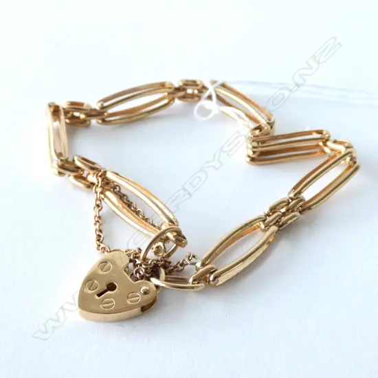 9CT GOLD GATE BRACELET 9.5gm