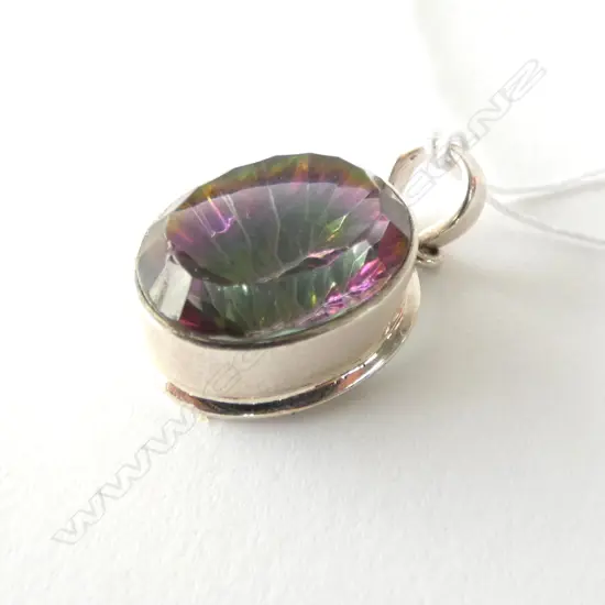 MYSTIC TOPAZ SET SILVER PENDANT