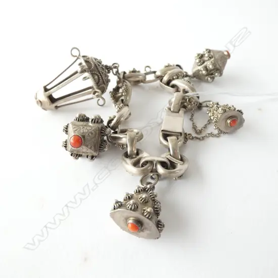 800 SILVER CHARM BRACELET 40.9 GRAMS 
