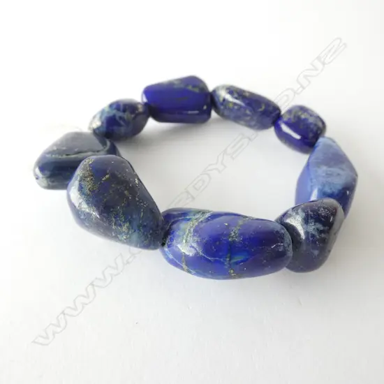 LAPIS 9 NUGGET BEAD BRACELET