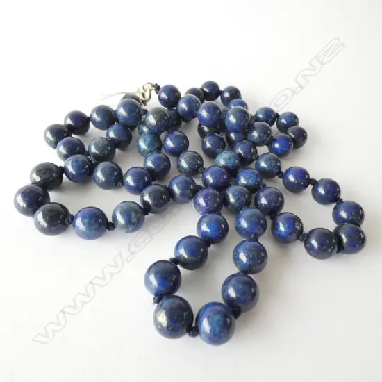 LONG LAPIS LAZULI BEAD NECKLACE L.780mm