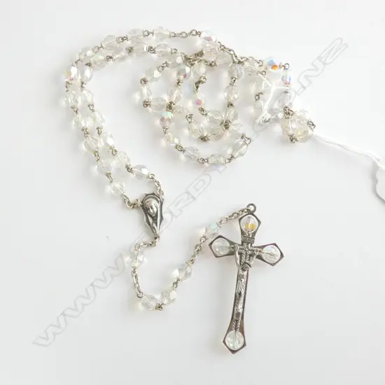 CRYSTAL GLASS ROSARY BEADS. MADE IN ITALY