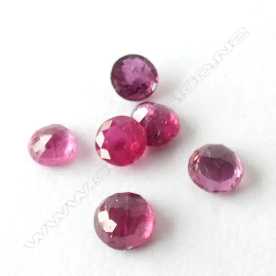 SIX ROUND RUBIES, 3CT